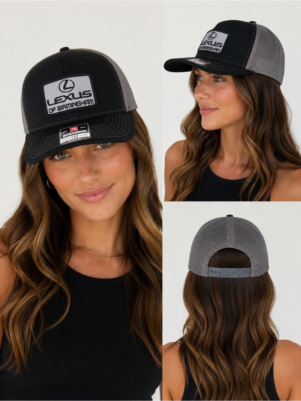 NWT Lexus of Birmingham Richardson 112 Black & Gray Trucker Hat Unisex